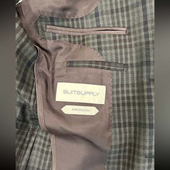 Suitsupply Green Brown Check Blazer 40S - Picture 5 of 7